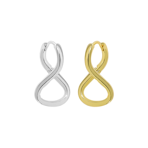 Wuqie Simple Design 18K Gold Plated Sterling <strong>Silver</strong> 8 Shaped Hoop <strong>Earrings</strong> <strong>Infinity</strong> <strong>Earrings</strong> for Women - Product Image 1