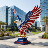 Statue d'aigle chauve américain grandeur nature personnalisable en résine, grande décoration extérieure pour entrée d'entreprise, réaliste et fabriquée à la main