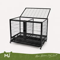 Cage d'élevage intérieure pratique pour animaux de compagnie, double porte à bouton, en métal à tubes carrés, avec porte avant et fenêtre de toit, plusieurs tailles disponibles