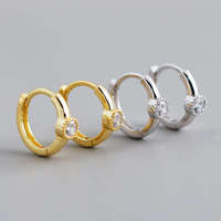 Untuk Pengecer, Anting Huggie Hoop Bulat Berlapis Emas 18K Perak S925 dengan CZ, Harga Pasokan Produsen, Produk Terlaris