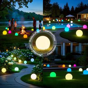 Lampes décoratives solaires d'extérieur étanche Led Kugelleuchte Spherical Garden Ball 40cm Ip65 80cm Motif Decoration Lawn Light - Product Image 5
