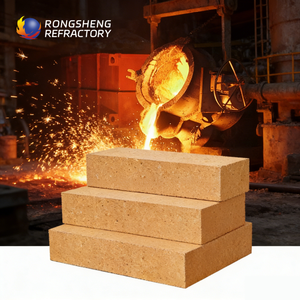 Hochwertige feuerfeste Ziegelsteine aus feuerfestem Ton Gelber Schamotte stein für Ofen und Ofen - Product Image 1