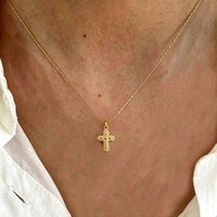Collier pendentif croix populaire européen et américain - Accessoire féminin inaltérable pour la décoration