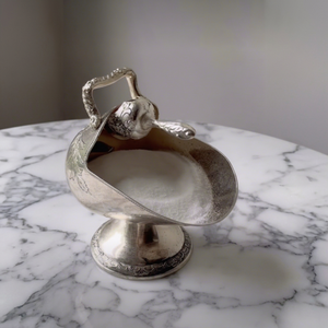 Decorative Metal Swan Shaped Salt Cellar with Spoon for Tabletop Dining Kitchen Decor and Elegant Seasoning Storage - Product Image 1
