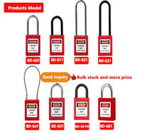Candado de Seguridad con Cable, Candado LOTO, Candado de Bloqueo, Candado de Seguridad Industrial, Cable de 150 mm