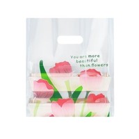 Sacs en plastique transparents givrés avec poignée découpée pour la vente en gros, emballages cadeaux pour pâtisseries, gâteaux, desserts, biscuits à emporter