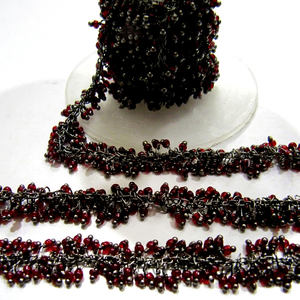 Rubelite Quartz Rondelle Plain Smooth Grape <b>Rosary</b> Chain Size 2mm Wire Wrap - Product Image 1
