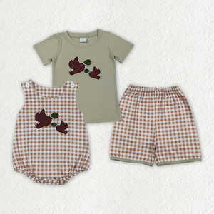Ensemble d'été pour bébés filles : Haut à manches courtes imprimé avec nœuds et short festonné – Vêtements pour enfants en gros - Product Image 4