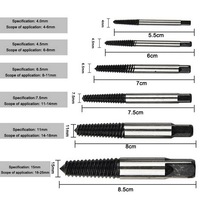 Jeu d'extracteurs de vis en acier, 5 pièces/6 pièces, 8 pièces, Kit d'outils de retrait de goujon de boulon, Kit de Guide de forets centraux, jeu de démontage de boulon endommagé cassé
