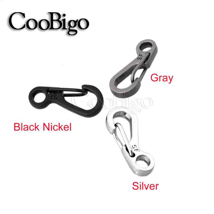 100pcs Metal Snap Clip Hook Spring Buckle Carabiner Key Clasps 