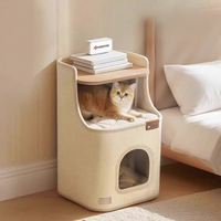 Lit carré pour chat en sisal et polyester, seau à gratter, emballé en carton, pour petits chats, design minimaliste peu encombrant, pour salon intérieur