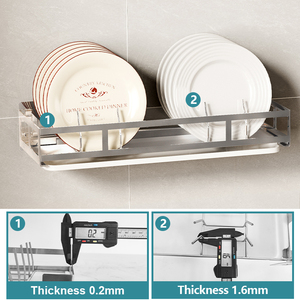 Cucina in acciaio inossidabile piatto piatto mensola per la tavola portaoggetti <span class=keywords><strong>a</strong></span> <span class=keywords><strong>muro</strong></span> appendiabiti - Product Image 2