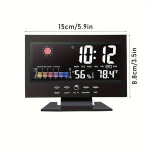Estación Meteorológica Multifuncional al por Mayor, Reloj, Termómetro, Higrómetro, Calendario, Pantalla LCD Digital, Temperatura y Humedad - Product Image 4