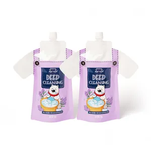 T-shirt forma personalizada fazendo malote bico plástico personalizado embalagem saco cosmético para detergente para a roupa