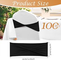 Nœuds de chaise noirs unis extensibles avec boucles décoratives pour mariage