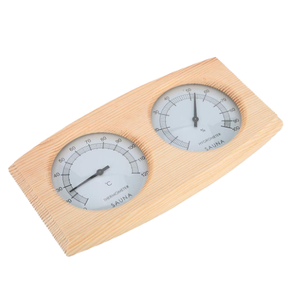 Thermo-hygromètre <span class=keywords><strong>JACKBO</strong></span> moderne en bois massif de pruche, écologique, alimenté par prise, accessoires pour sauna sec avec garantie d'un an - Product Image 1