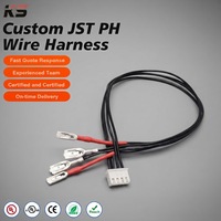 Faisceau de câbles JST PH personnalisé, pas de 2,0 mm, connecteur 2 broches pour pack de batteries, éclairage solaire, câble électronique OEM