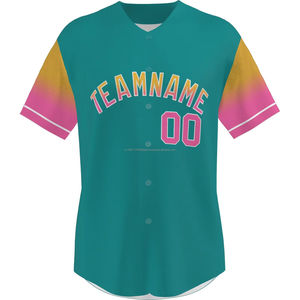 Botón personalizado uniforme deportivo personalizado béisbol Jersey transpirable impreso camisa hombres mujeres jóvenes de talla grande Softball Activewear - Product Image 1