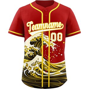 เสื้อเบสบอลแบบกำหนดเอง พิมพ์ชื่อและหมายเลขตามสั่ง ระบายเหงื่อได้ดี เสื้อกีฬาสำหรับผู้ใหญ่แบบยูนิเซ็กซ์ - Product Image 1