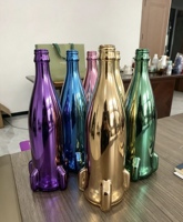 Bouteille en verre électroplaqué laser, bouteille en verre couleur arc-en-ciel irisé, vase décoratif pour la maison, la fête, ou comme ornement de table