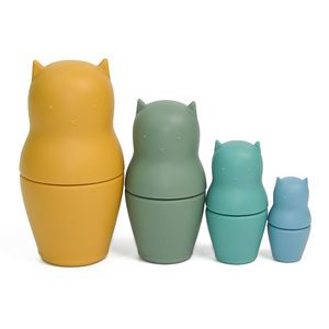 Juguetes Educativos de silicona para apilar a la muñeca, juguete para apilar a un bebé con forma de gato, sin BPA, nivel de grado alimenticio - Product Image 1
