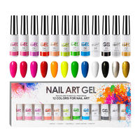 Kit de vernis à ongles en gel UV/LED 12 couleurs pastel platine pour nail art, marque privée