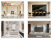 Fabricant chinois de plaques de marbre PVC, revêtement UV, haute brillance, imperméable, panneau de marbre PVC 1220*2440mm pour la décoration murale intérieure