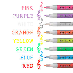 Label Chalkboard Erasable Reversible Tip Dustless Fluorescent Liquid Chalk Markers Set with Custom Logo - Product Image 1