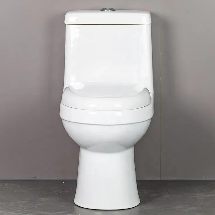 Haute qualité 1 pièces toilette monté au sol Siphonic chasse d'eau porcelaine salle de bain WC toilettes allongées