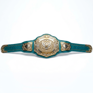 Ceinture de championnat de lutte personnalisée en métal, trophée sportif plaqué or et argent, design personnalisé - Product Image 1