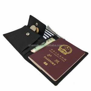 Cartera de Pasaporte de Cuero Genuino con Diseño de Lichí, con Bolsillo para Monedas, Bloqueo RFID, Compartimento para Tarjetas y Efectivo, Portaobjetos de Viaje - Product Image 5