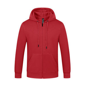 Customized Cotton Zip-Up Hooded Sweatshirt Fleece Lined Work Uniforms With Logo Print For Autumn Winter - Product Image 3