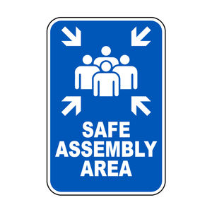 لوحة تحذير السلامة العاكسة من الالومنيوم تصلح لوضع نقاط التجميع ومنطقة الإخلاء الامنية - Product Image 1