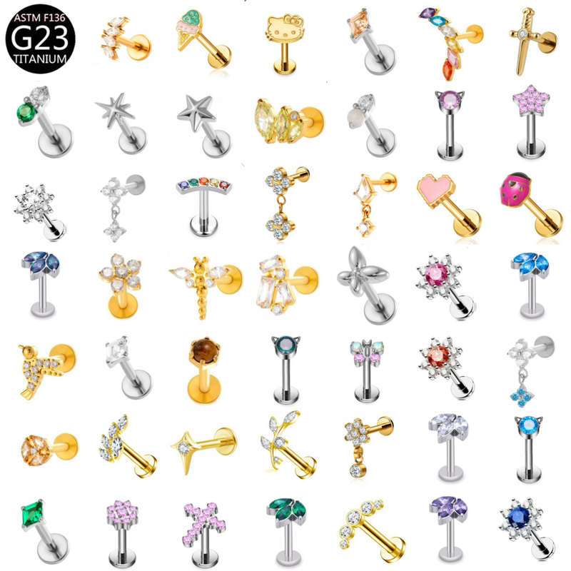 Lady 14G Zircon Belly Rings Stainless