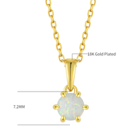 Collier avec pendentif opale plaqué or pour femmes Bijoux en opale ronde élégante et délicate minimaliste