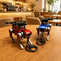 Porte-clés créatif robot chien mécanique en plastique pliable, accessoire pour sac à dos d'étudiant et voiture, breloque cadeau