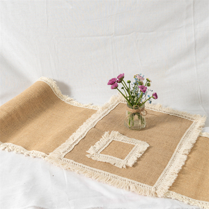 Assel-almohadilla de yute para comida, almohadilla circular de algodón y lino con borde de bola para <span class=keywords><strong>restaurante</strong></span> y Mesa - Product Image 3