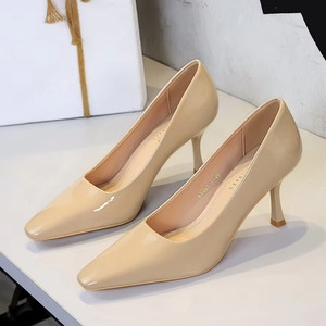 <span class=keywords><strong>Escarpins</strong></span> noirs en cuir verni à bout pointu pour femmes, chaussures de bureau élégantes pour le travail et les occasions formelles, taille 36 - Product Image 3
