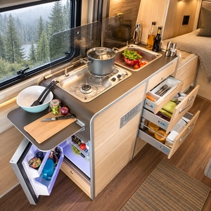 Full <b>Bed</b> Frame Honeycomb Aluminum Zero Formaldehyde Moisture Proof Custom Motorhome Interior - Product Image 1