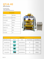 Machine à fabriquer des blocs interverrouillés et creux QTJ4-40 avec PLC et pompe pour briques en ciment