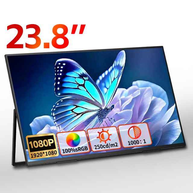 Eimio 23.8" 100Hz IPS Type-C Large Screen Portable Monitor Laptop Monitor Screen Extender Plug & Play for Laptop Office Use OEM