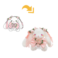 Porte-clés en peluche gothique Lolita Rabbit, breloque de sac Lapin Diable pour Cosplay Anime et décoration de sac d'école OEM
