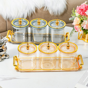 Food Grade Glass Airtight Jars With Lids <b>Kitchen</b> Transparent Storage Bottles For Coffee Beans And Nuts Home Use Cylinder Shape - Product Image 3