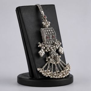 Breloque Ghungroo artisanale en argent 925 oxydé, accessoire de poignet traditionnel juif, bijou ethnique - Product Image 4