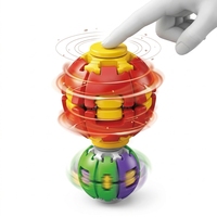 Jouet anti-stress 2 en 1 Spin Ball Fidget Toy, boule lumineuse musicale, jouet de puzzle pour enfants