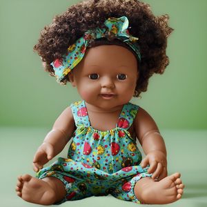 Poupée Bébé Africaine Noire 30cm Lavable Réaliste en Vinyle Souple Jouet Éducatif pour Enfants Nouveauté - Product Image 2