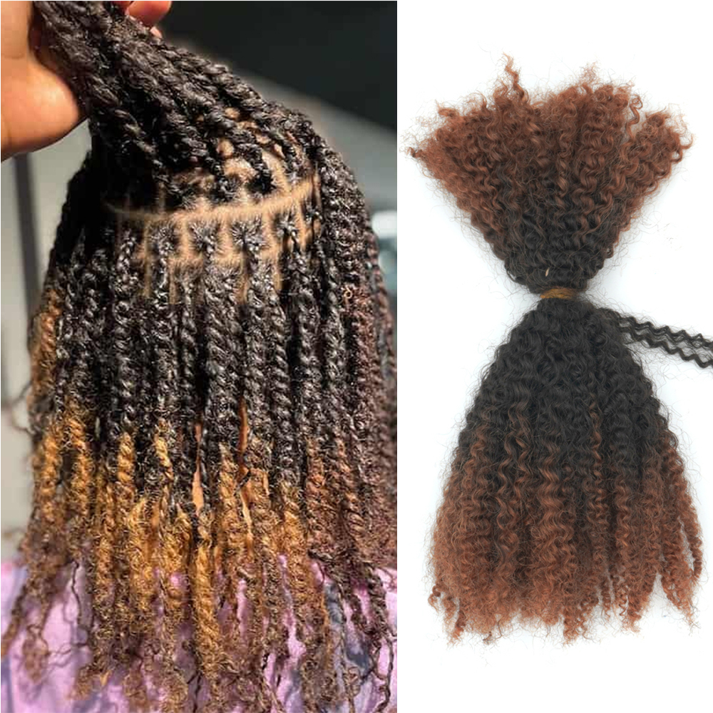 Wholesale Brazilian Afro Kinky Remy Bulk Hair 30/1B/30 Micro Twist
