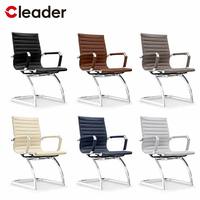 Chaise de bureau en cuir robuste, rembourrée, ergonomique, pour réception, salle d'attente, réunion, conférence, visiteur, usage commercial