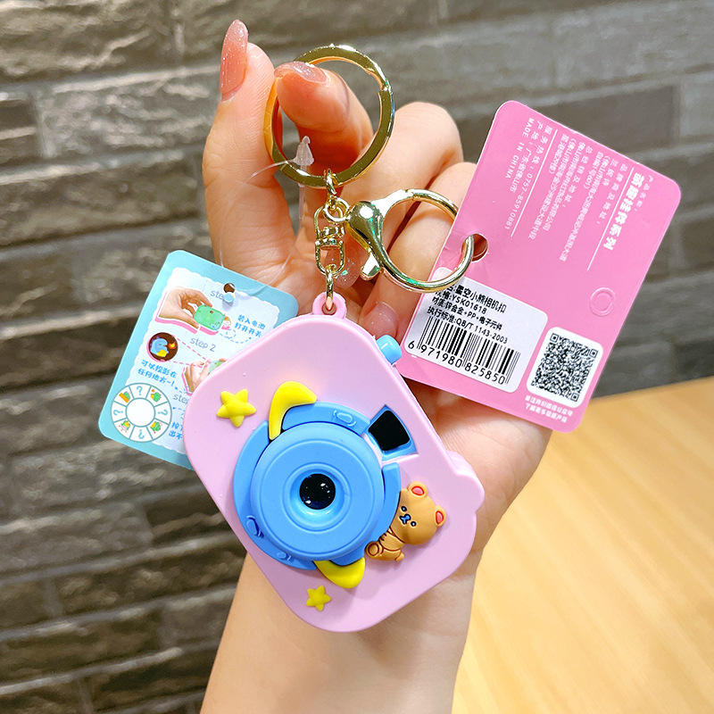 Blue head Bear Projector keychain