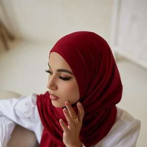 Hiyab Líquido Liso de Jersey, Hiyab Elástico y Fluido para Niñas Musulmanas, Comodidad Durante Todo el Día, Bufandas y Chales para la Escuela - Product Image 1